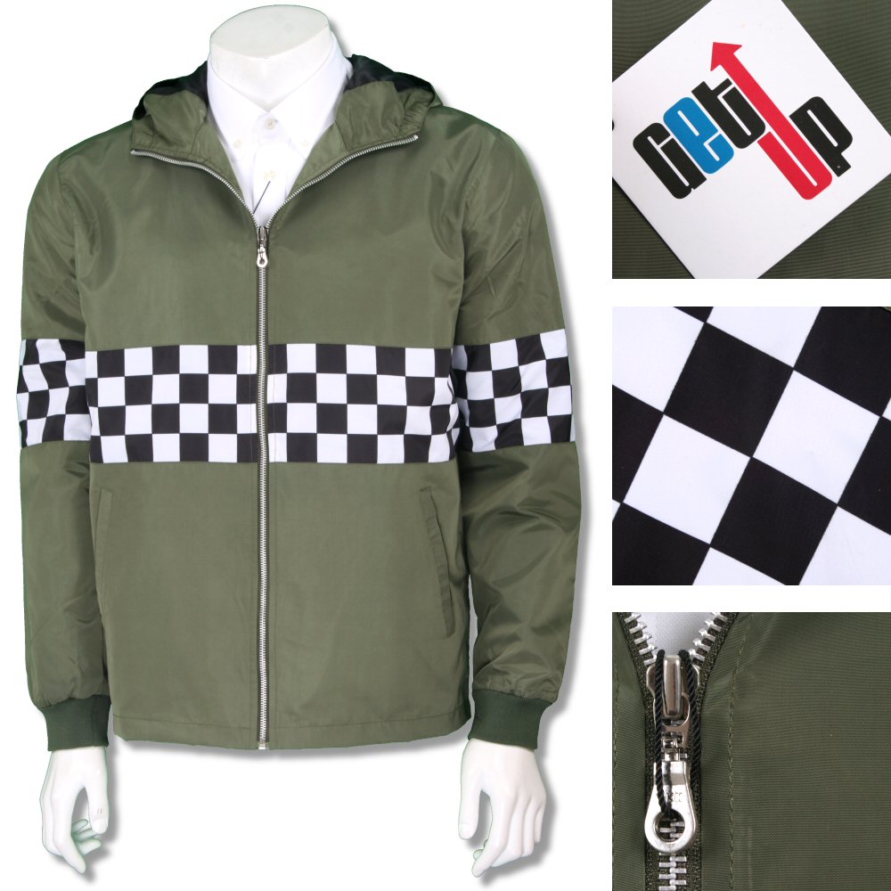 Get Up Two Tone Ska Rudeboy Checkerboard James Jacket Windbreaker